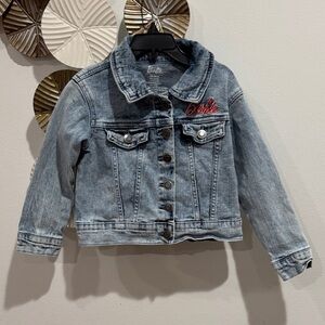 Barbie Kids Jean Jacket - Light Blue with Red Embroidery size4-5 ye